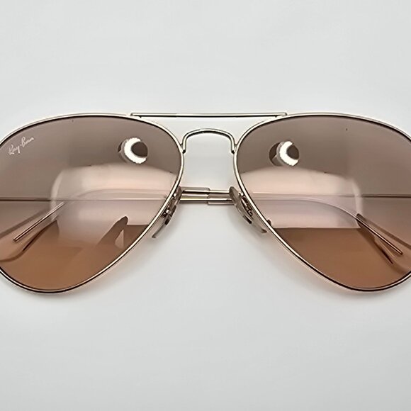 Ray-Ban RB3025 001/3E Aviator Gradient Gold Frame Silver Pink Mirror Sunglasses - Picture 11 of 15
